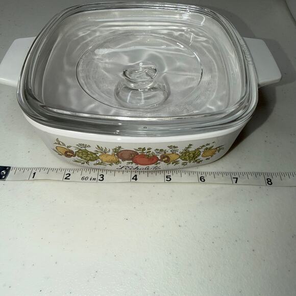Corning Ware Vintage Spice of Life "L'Echalote" 1 Quart Baking Dish w/ Pyrex Lid - Picture 8 of 10